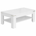 Couchtisch – 120 cm, moderner Stil, mit Ablagen, aus Holzwerkstoff, Weiß