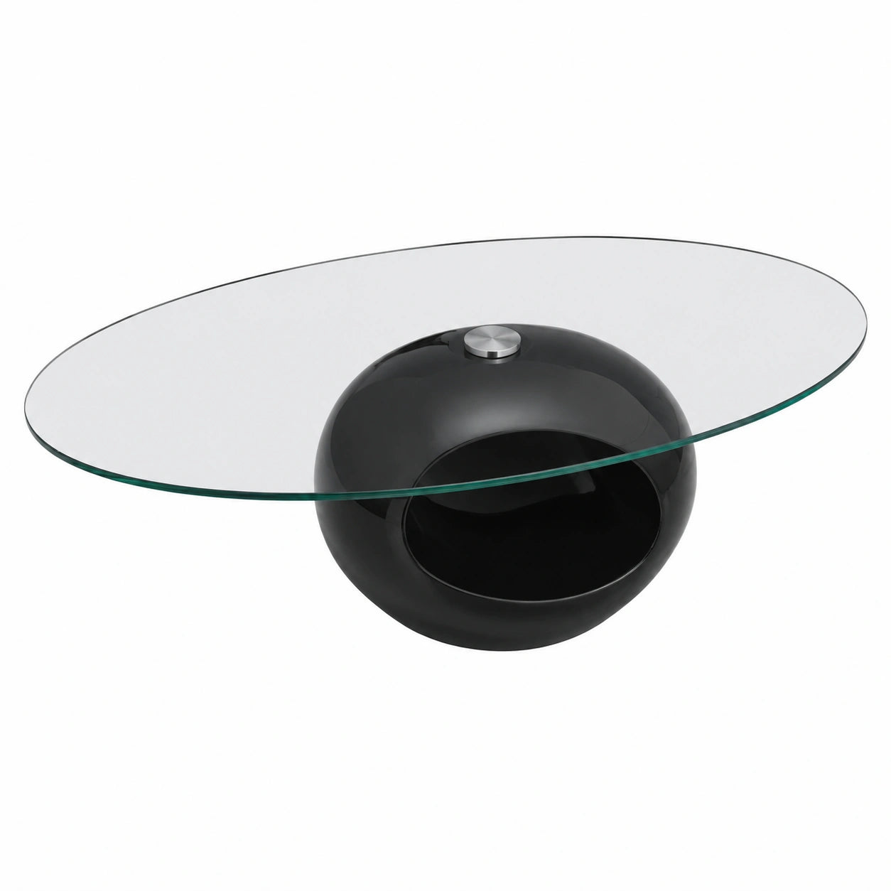 Couchtisch – ovale Form, Schwarz, für Wohnzimmer