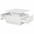 Couchtisch – 78 × 78 × 48 cm, mit LED-Beleuchtung, für Wohnzimmer
