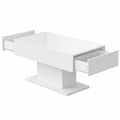 Couchtisch – 110 × 55 × 50 cm, mit LED-Beleuchtung, mit Schubladen, für Wohnzimmer