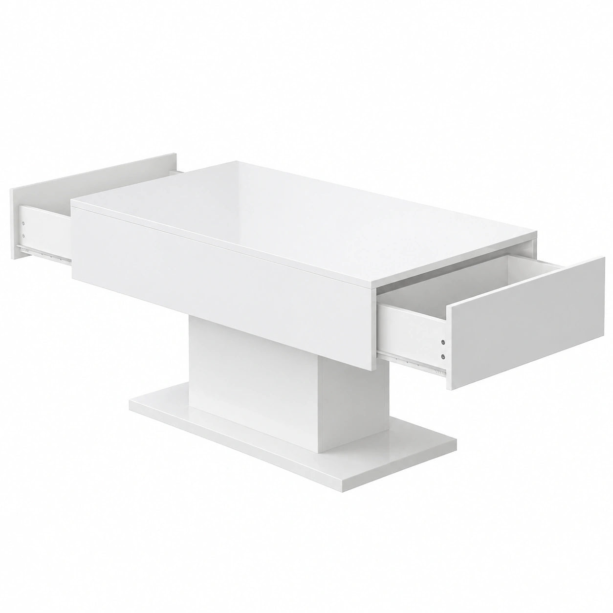 Couchtisch – 110 × 55 × 50 cm, mit LED-Beleuchtung, mit Schubladen, für Wohnzimmer