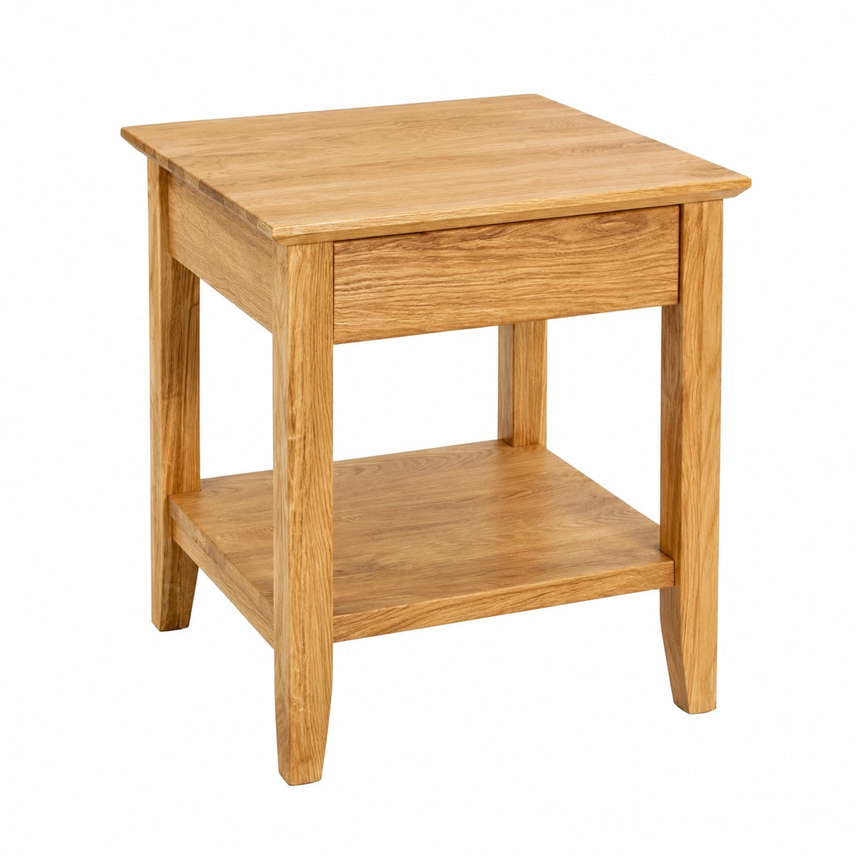 Beistelltisch – 45 cm, aus Massivholz und Eichenholz