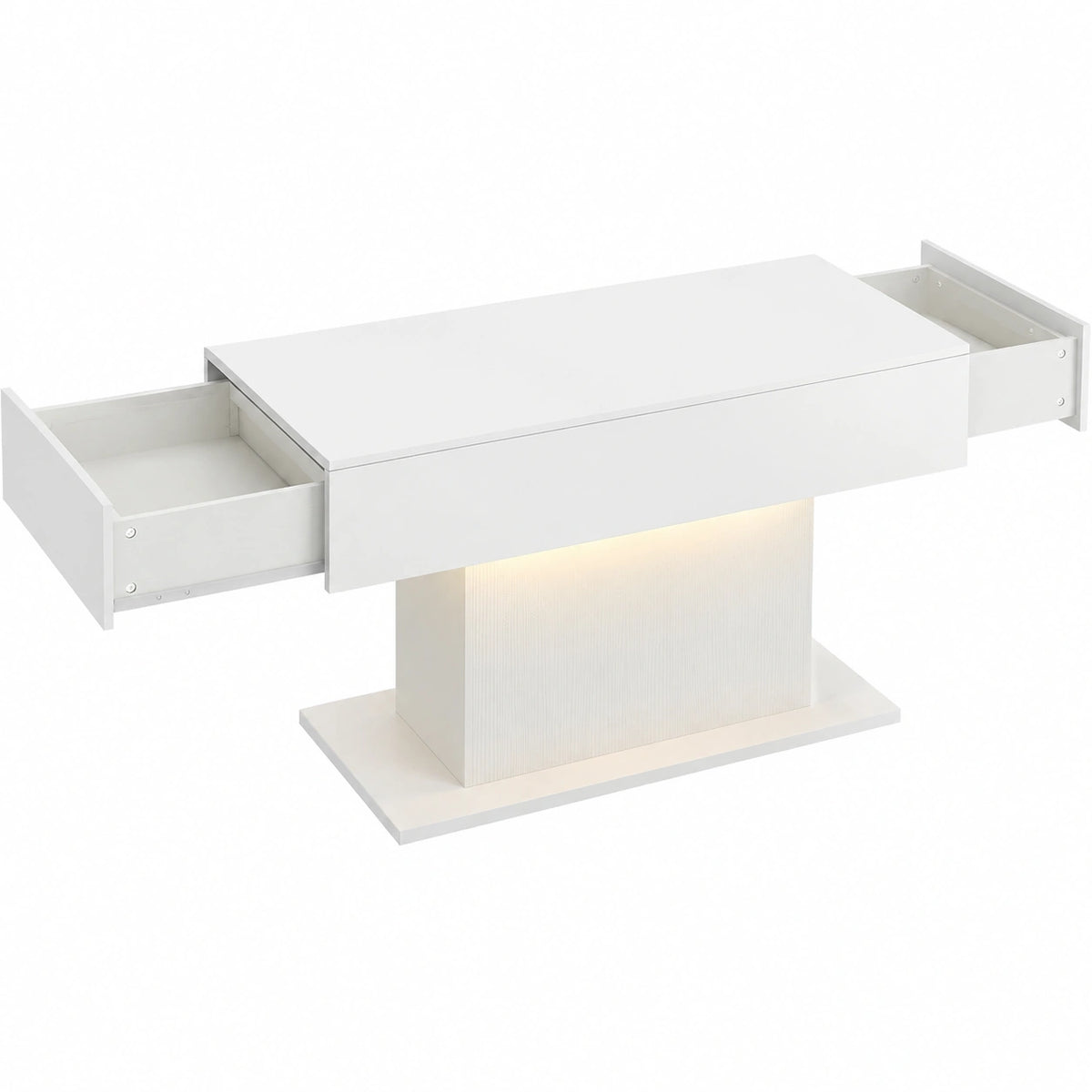 Couchtisch – 108 × 48 × 55 cm, moderner Stil, mit LED-Beleuchtung, mit Schubladen, für Wohnzimmer und Schlafzimmer