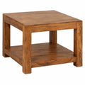 Couchtisch – 60 × 60 × 45 cm, aus Massivholz, Dunkelbraun
