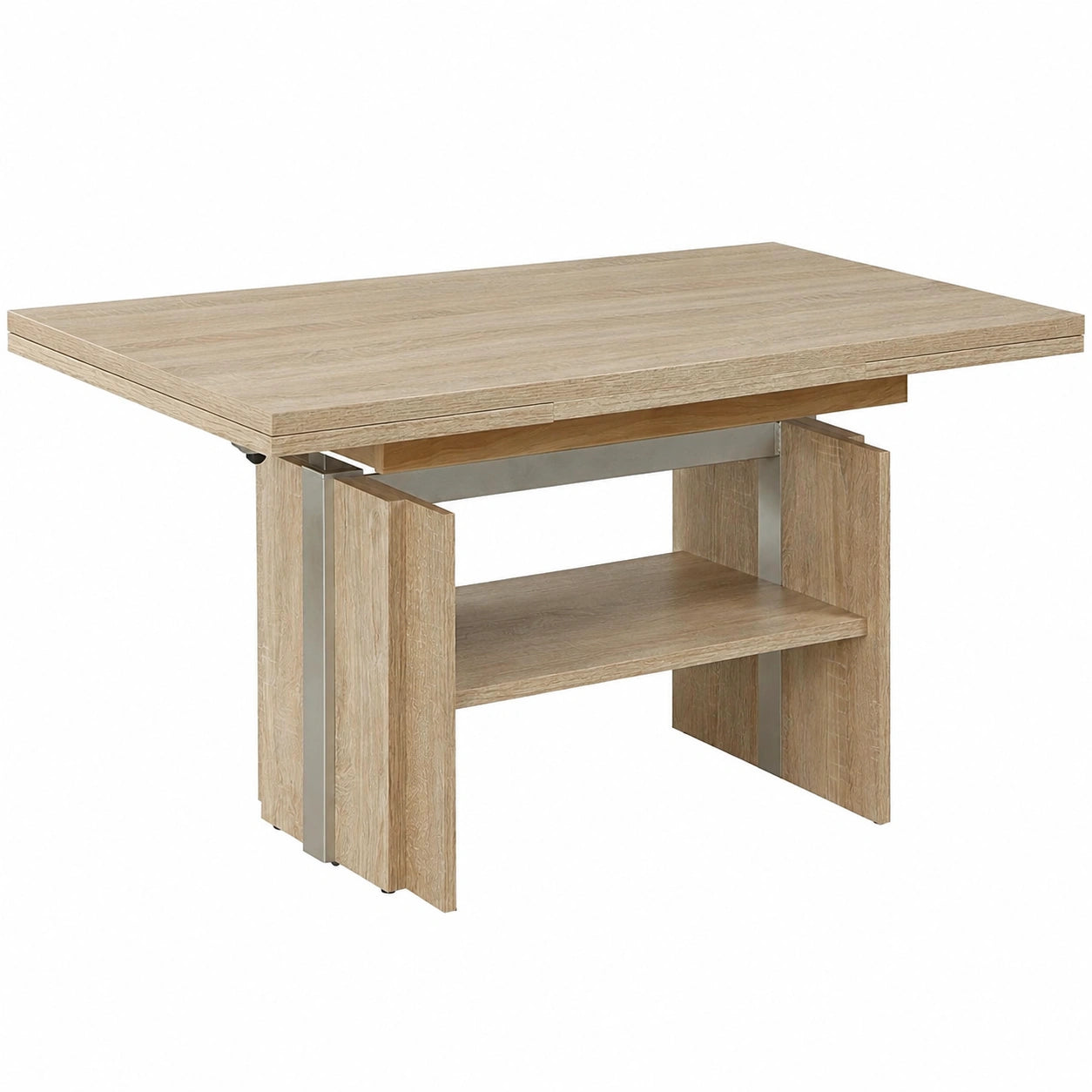 Couchtisch – 177 cm, ausziehbar, höhenverstellbar, aus Holzwerkstoff und Eichenholz, Sonoma-Eiche
