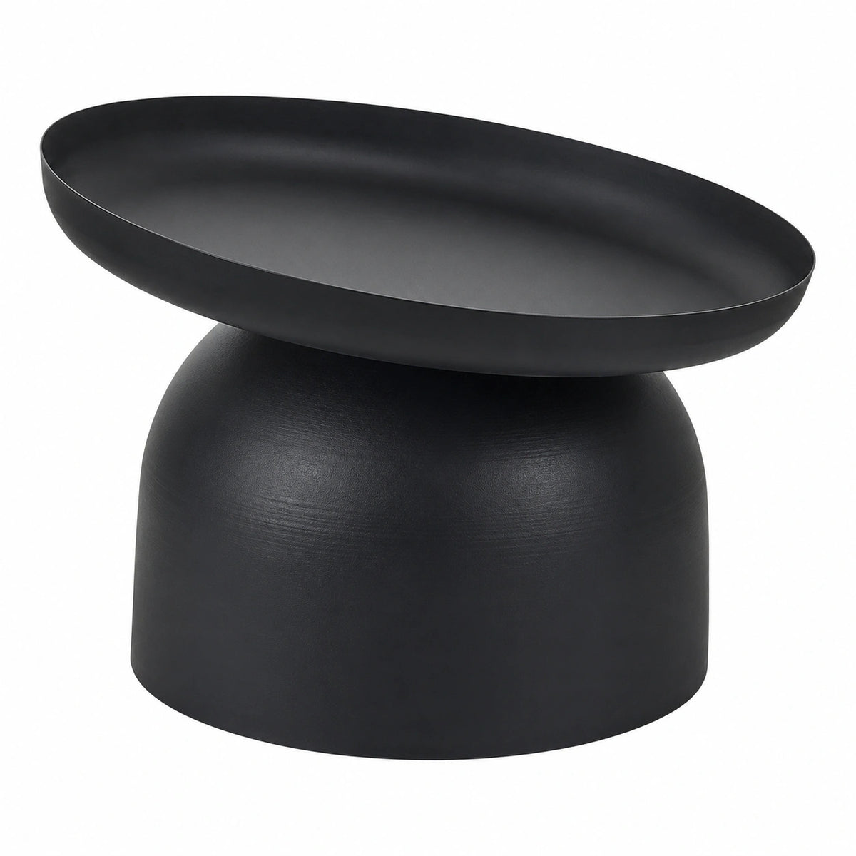 Couchtisch – moderner Stil, runde Form, aus Metall, Schwarz