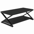 Couchtisch – minimalistischer Stil, mit Stauraum, mit Ablagen, aus Holz, Schwarz, für Wohnzimmer