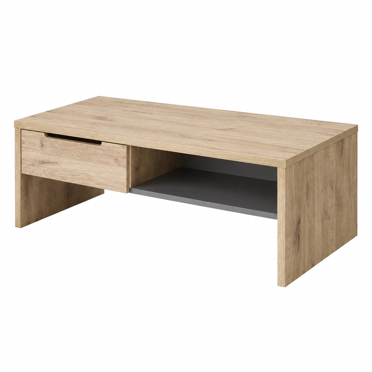 Couchtisch – 110 × 40 × 65 cm, moderner Stil, mit Schubladen, mit Ablagen, aus Eichenholz