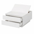 Couchtisch – 78 × 78 × 40 cm, mit LED-Beleuchtung, mit Schubladen, für Wohnzimmer