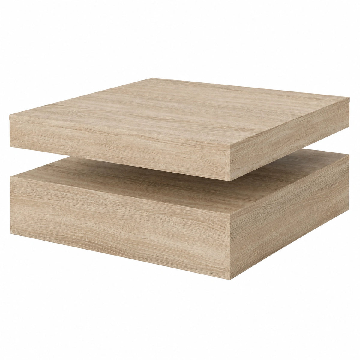 Couchtisch – 34,3 × 78 cm, mit Ablagen, aus Holzwerkstoff und Eichenholz, Sonoma-Eiche