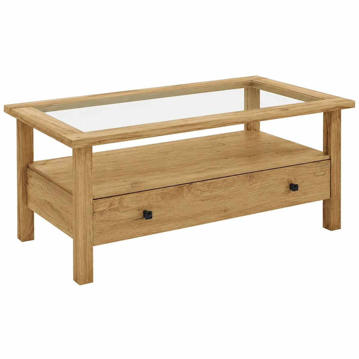 Beistelltisch – aus Sicherheitsglas und Holz