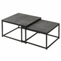 Couchtisch – 2er-Set, 65 × 65 × 40 cm, moderner Stil, Schwarz, für Wohnzimmer