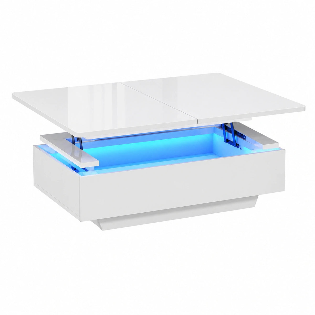 Couchtisch – höhenverstellbar, mit LED-Beleuchtung, mit Schubladen