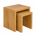 Couchtisch – 44 × 44 × 36 cm, mit Ablagen, aus Eichenholz und Holz